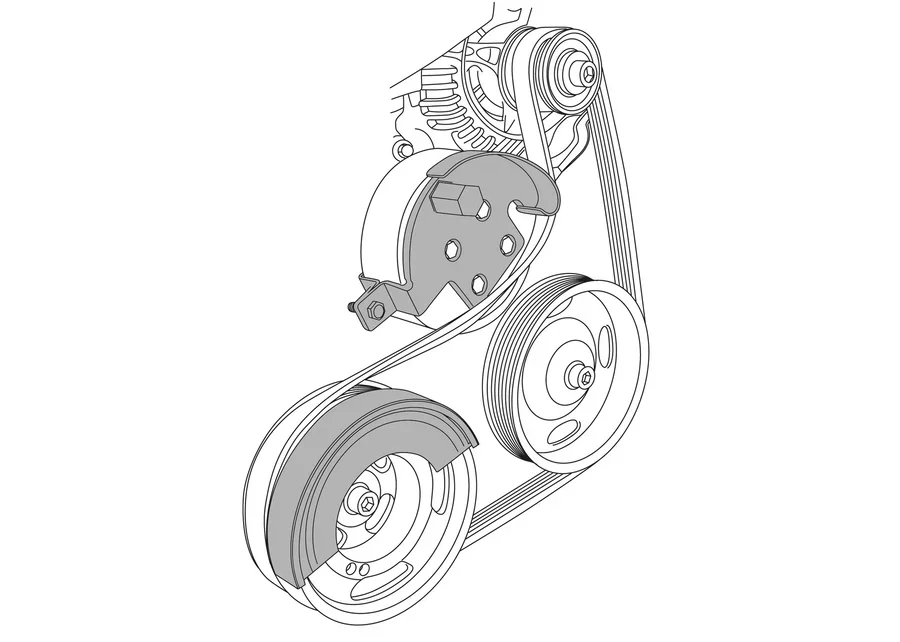 GEDORE Automotive belt installation tool, application image no. 1