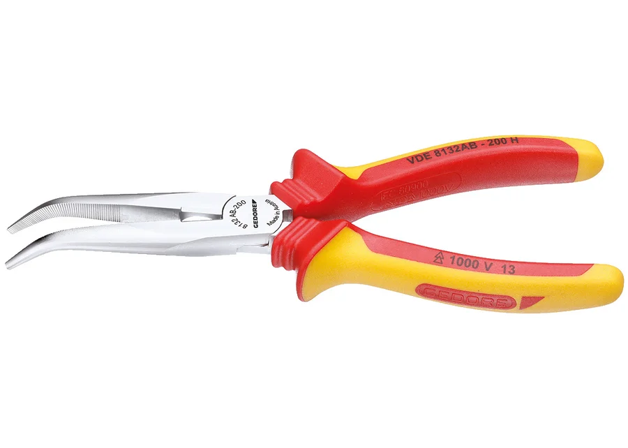 GEDORE angled VDE long-nose pliers with sleeve insulation, product image no. 2