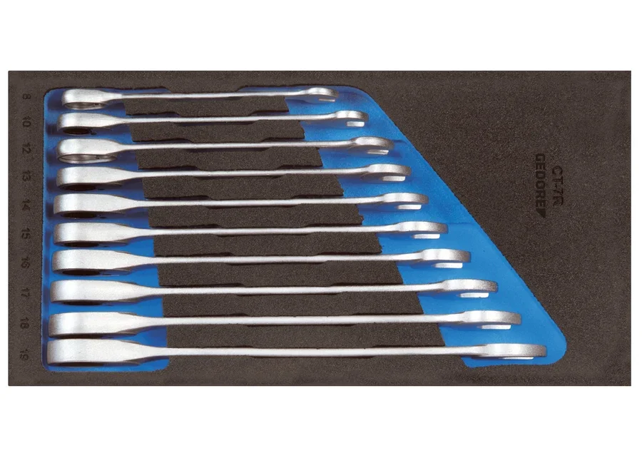 GEDORE open-end wrench set with ring ratchet in 1/3 Check-Tool module, catalogue image no. 1