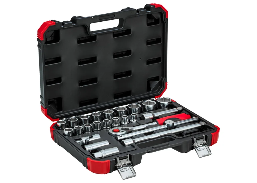 GEDOREred Steckschlüssel-Satz 1/2" 6-kant, 24-teilig, Produktbild Nummer 2