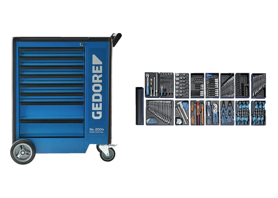GEDORE tool trolley with 207-piece tool assortment, catalog image