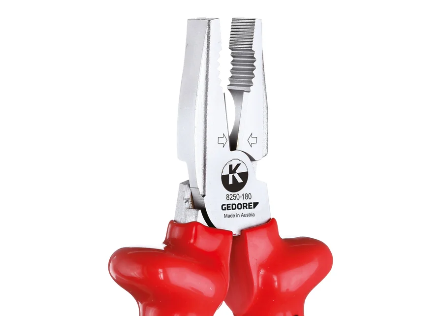 GEDORE VDE heavy-duty combination pliers with dipped insulation, detail image no. 1