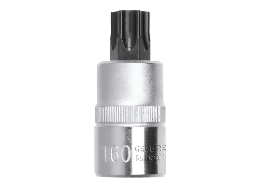 GEDOREred short 1/2" screwdriver bit socket for internal TX screws, catalog image