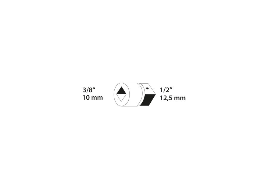 GEDORE 3/8" to 1/2" adapter, detail image