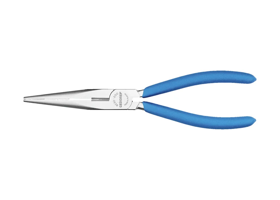 GEDORE straight long-nose pliers with cutter, serrated, catalog image