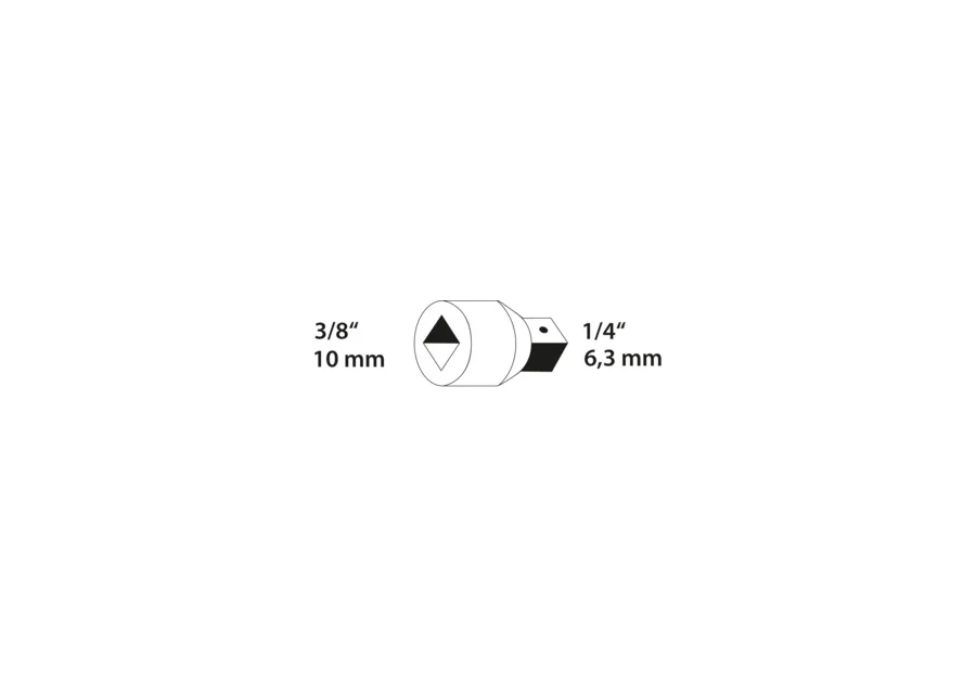 GEDORE 3/8" to 1/4" reducer adapter, detail image