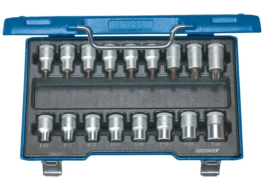 GEDORE 1/2" 17-piece screwdriver bit socket set, catalogue image
