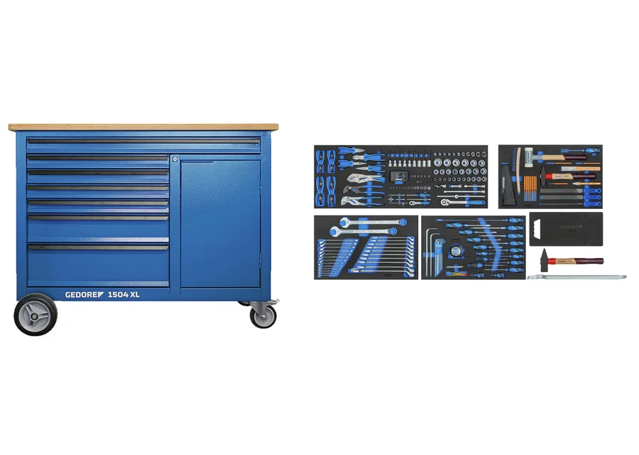 GEDORE workbench with 198-piece basic assortment, catalog image