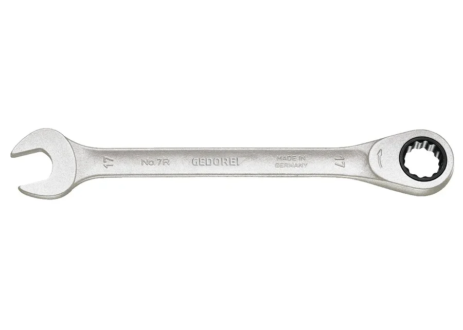 GEDORE open-end wrench with ring ratchet, flat design, catalogue image