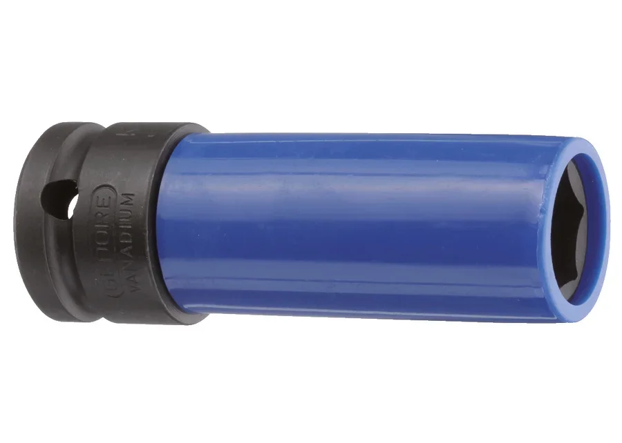 GEDORE 1/2" 6-point impact socket with protective sleeve, long design, product image no. 1