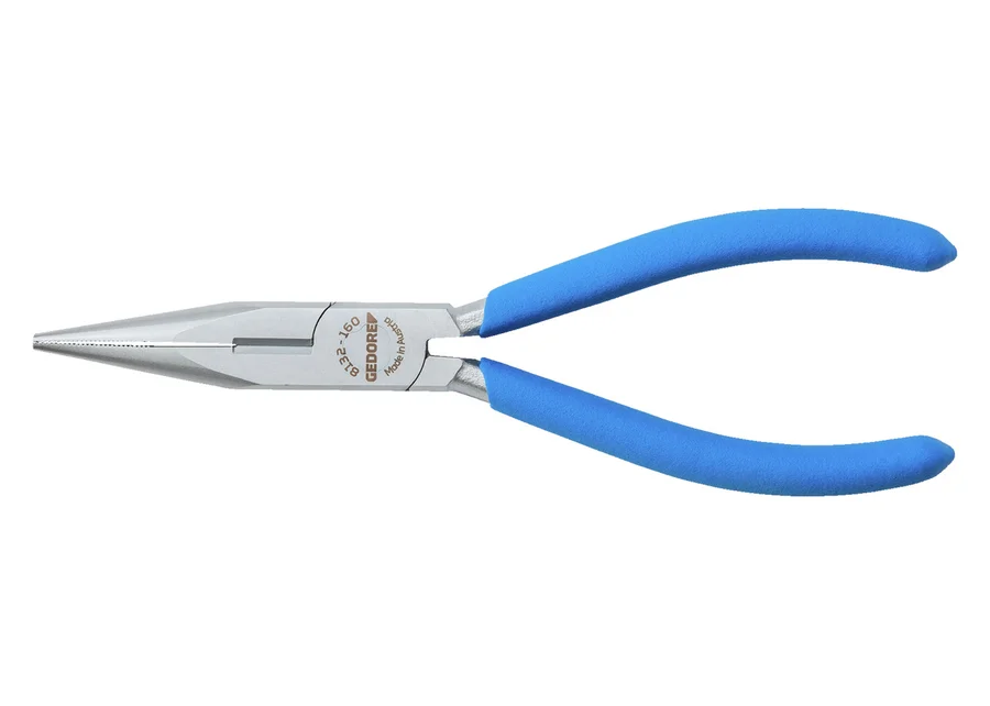 GEDORE straight long-nose pliers with cutter, serrated, catalog image