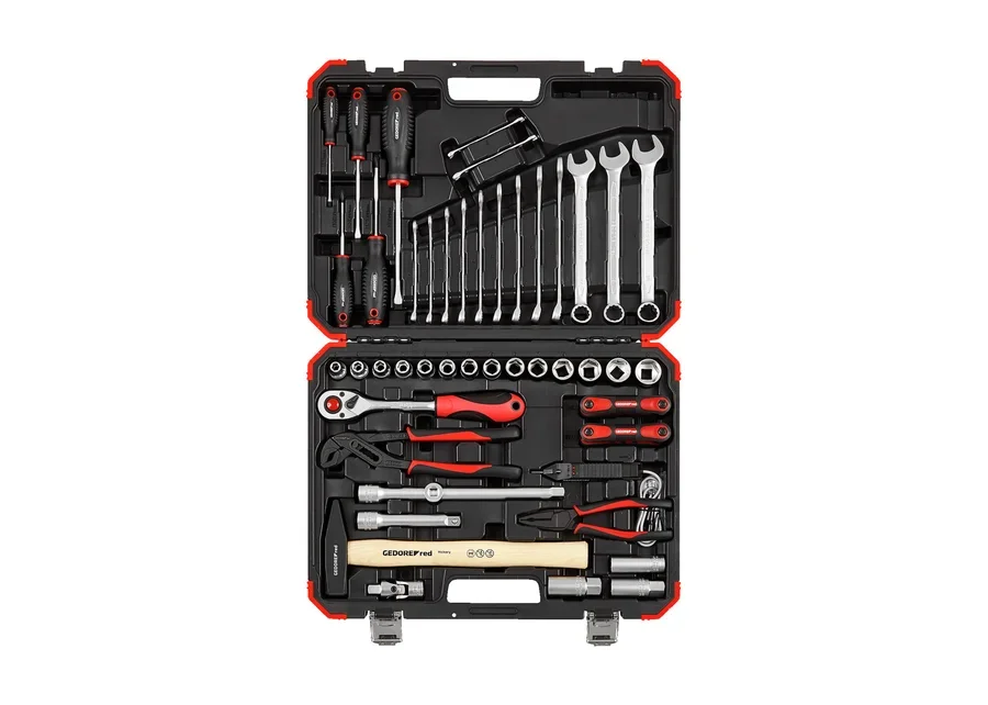 GEDOREred 61-piece 1/2" automotive universal socket set, catalog image