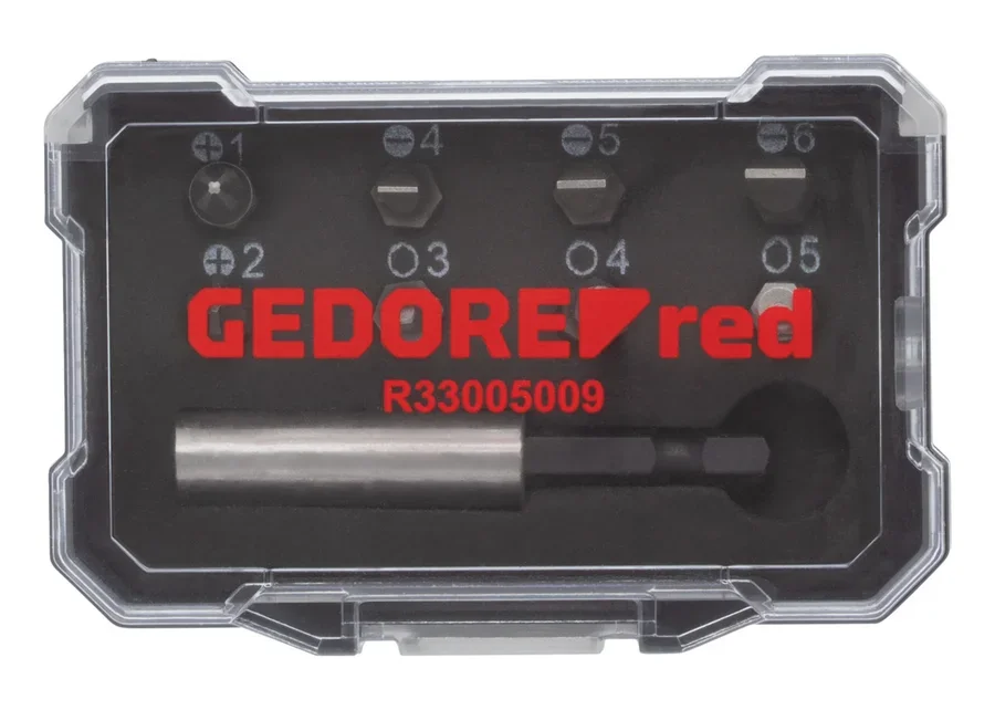 GEDOREred 9-piece 1/4" bit box, product image no. 1