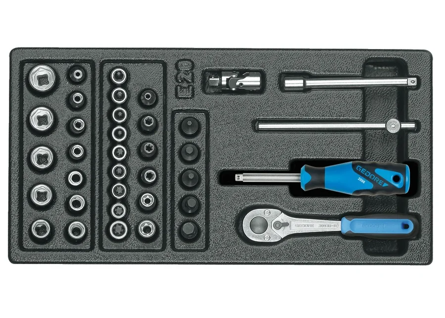 GEDORE 1/4" socket wrench set in 1/3 ES module, catalogue image