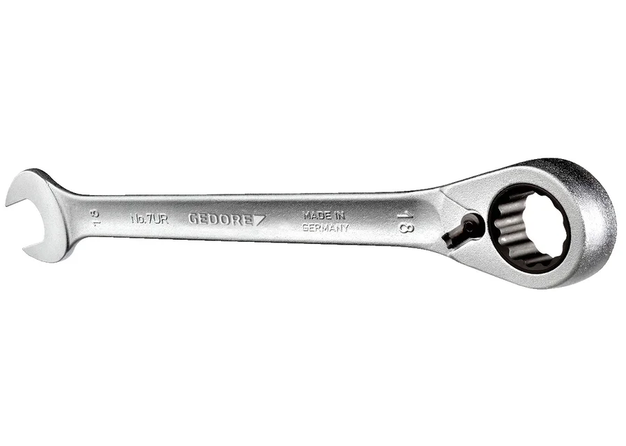 GEDORE reversible open-end wrench with ring ratchet, product image