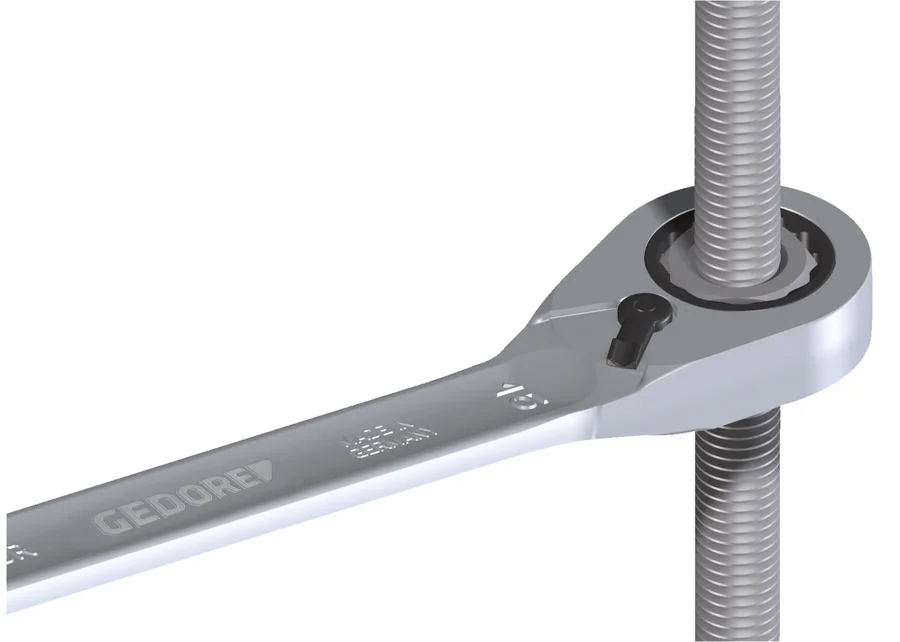 GEDORE open-end wrench with reversible ring ratchet, detail image