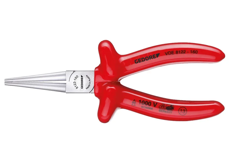 GEDORE VDE round-nose pliers with dipped insulation, catalogue image