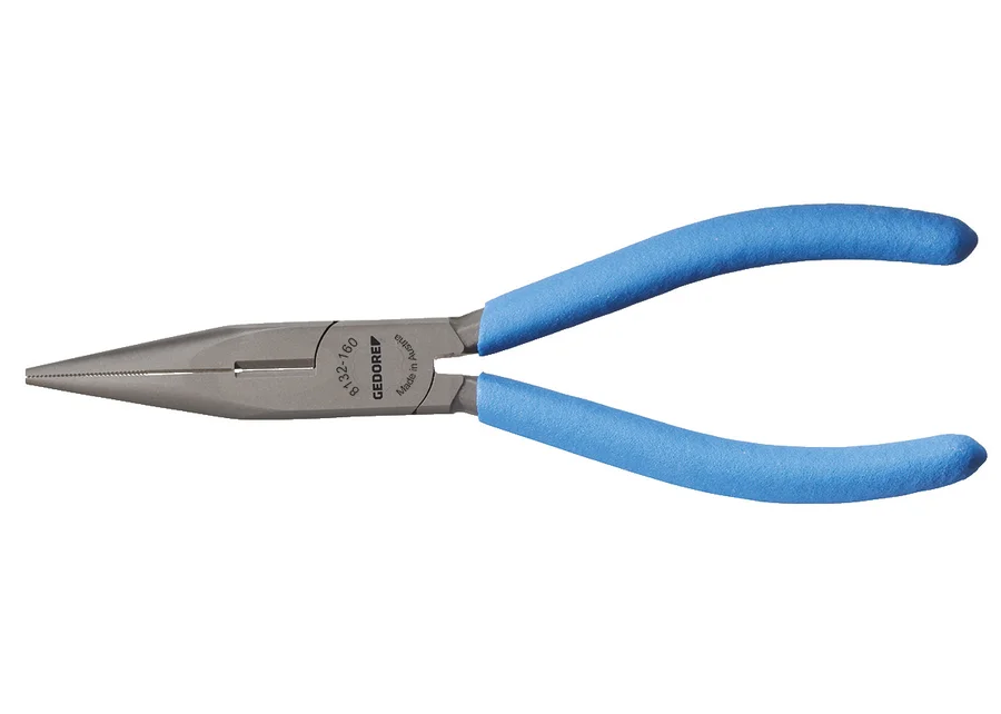 GEDORE straight long-nose pliers with cutter, serrated, catalog image