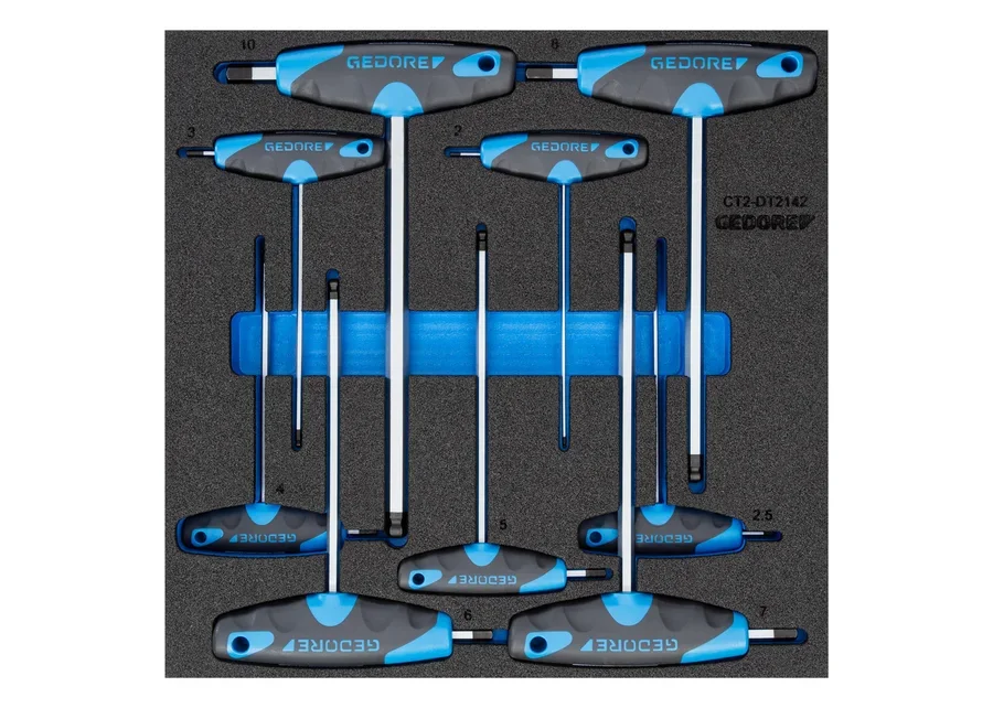 GEDORE 9-piece angle screwdriver set in 2/3 Check-Tool module, catalog image
