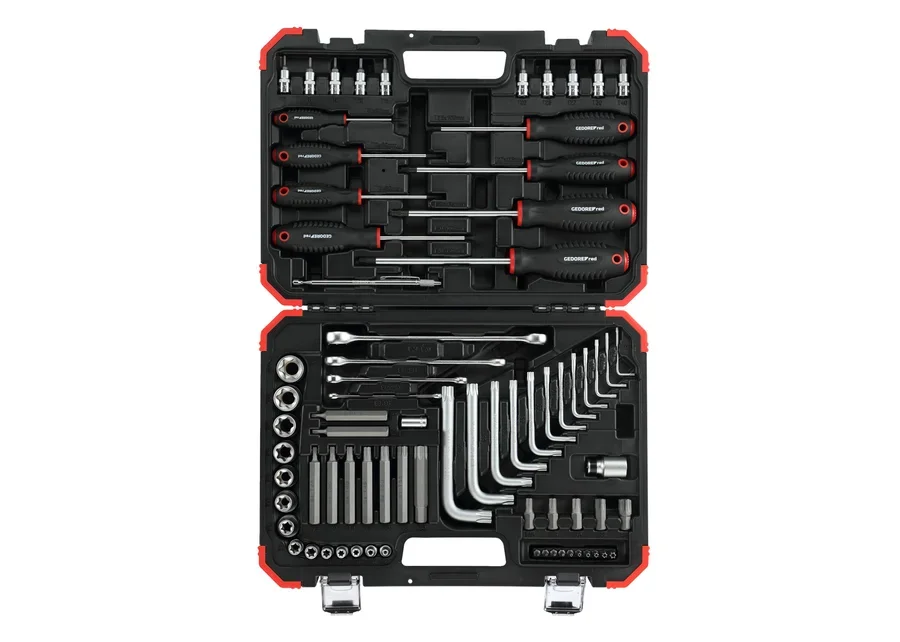 GEDOREred 75-piece TX screwdriving tool set, 1/4" + 1/2", catalog image