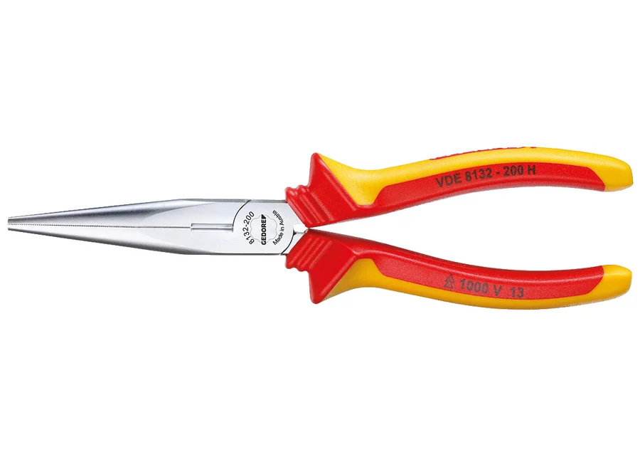 GEDORE straight VDE long-nose pliers with sleeve insulation, catalog image no. 2